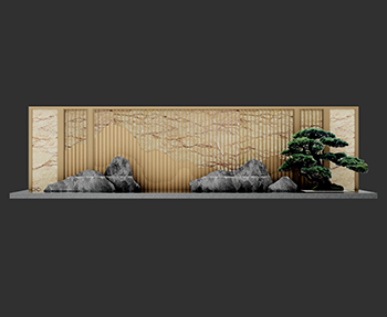 新中式景墙SketchUp草图大师SU模型下载202307325