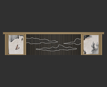 新中式景墙SketchUp草图大师SU模型下载202307335