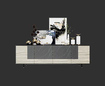 边柜饰品柜玄关柜SketchUp草图大师家具SU模型下载202306387