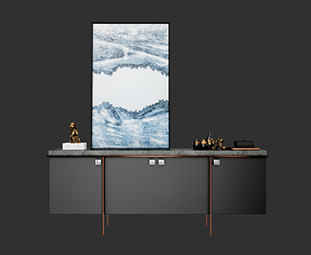 边柜饰品柜玄关柜SketchUp草图大师家具SU模型下载202306392
