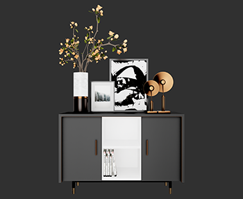 边柜饰品柜玄关柜SketchUp草图大师家具SU模型下载202306400