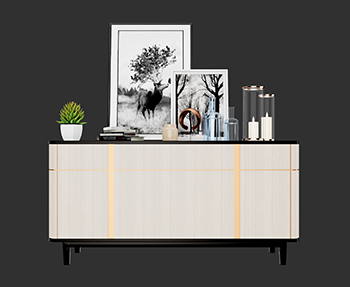 边柜饰品柜玄关柜SketchUp草图大师家具SU模型下载202306417