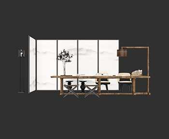 茶桌SketchUp草图大师SU模型下载202408418
