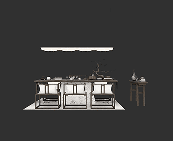 茶桌SketchUp草图大师SU模型下载202408426