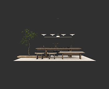 茶桌SketchUp草图大师SU模型下载202408428