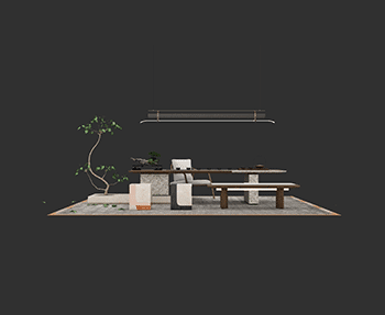 茶桌SketchUp草图大师SU模型下载202408430