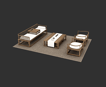 茶桌SketchUp草图大师SU模型下载202408435
