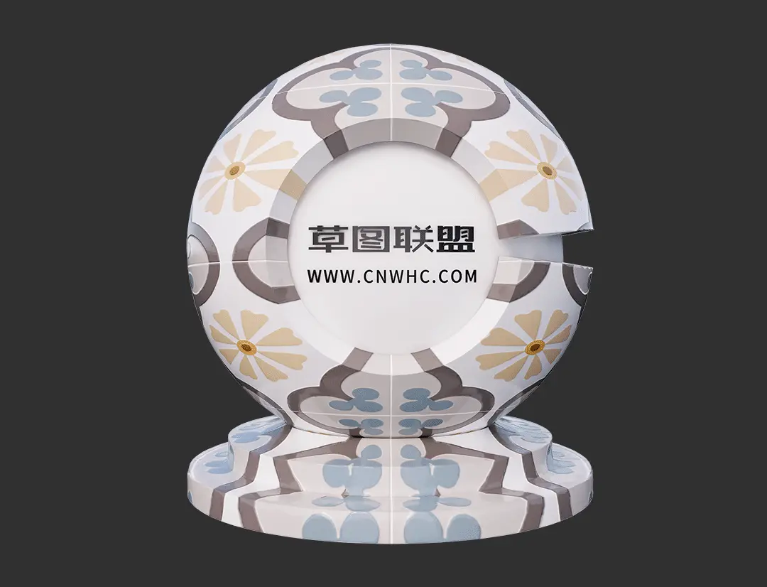 Enscape花纹瓷砖SketchUp墙砖地砖材质贴图下载0013