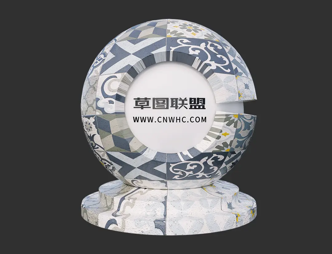 Enscape花纹瓷砖SketchUp墙砖地砖材质贴图下载0017