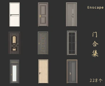 228个门SketchUp模型库建筑构件草图大师SU模型VOL.163