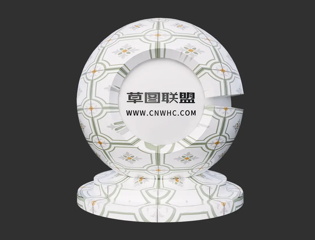 Enscape花纹瓷砖SketchUp墙砖地砖材质贴图下载0076