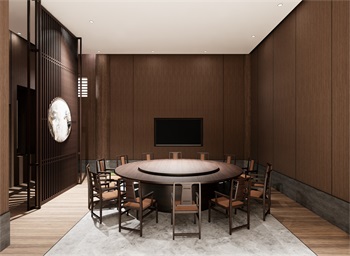 Enscape中式餐厅SketchUp草图大师模型下载330