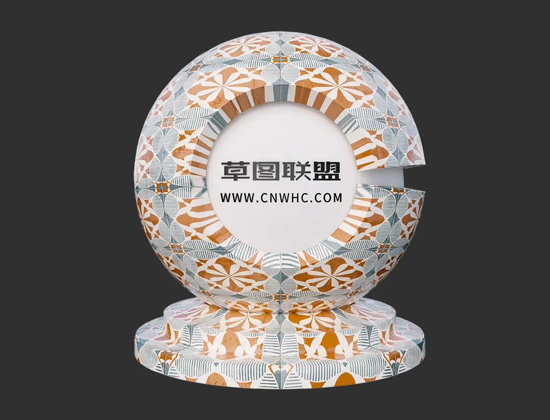 Enscape花纹瓷砖SketchUp墙砖地砖材质贴图下载0098