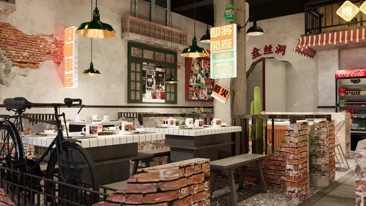 Enscape怀旧主题餐厅场景SketchUp草图大师模型下载974