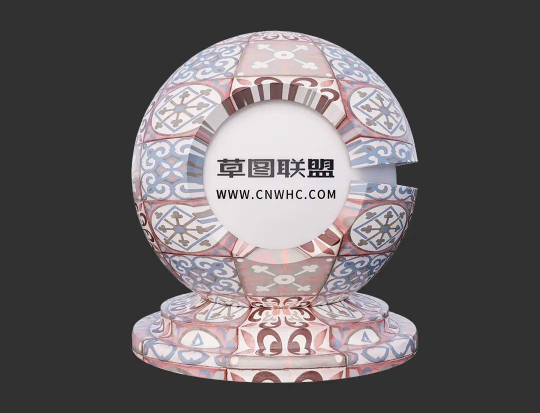 Enscape花纹瓷砖SketchUp墙砖地砖材质贴图下载0315