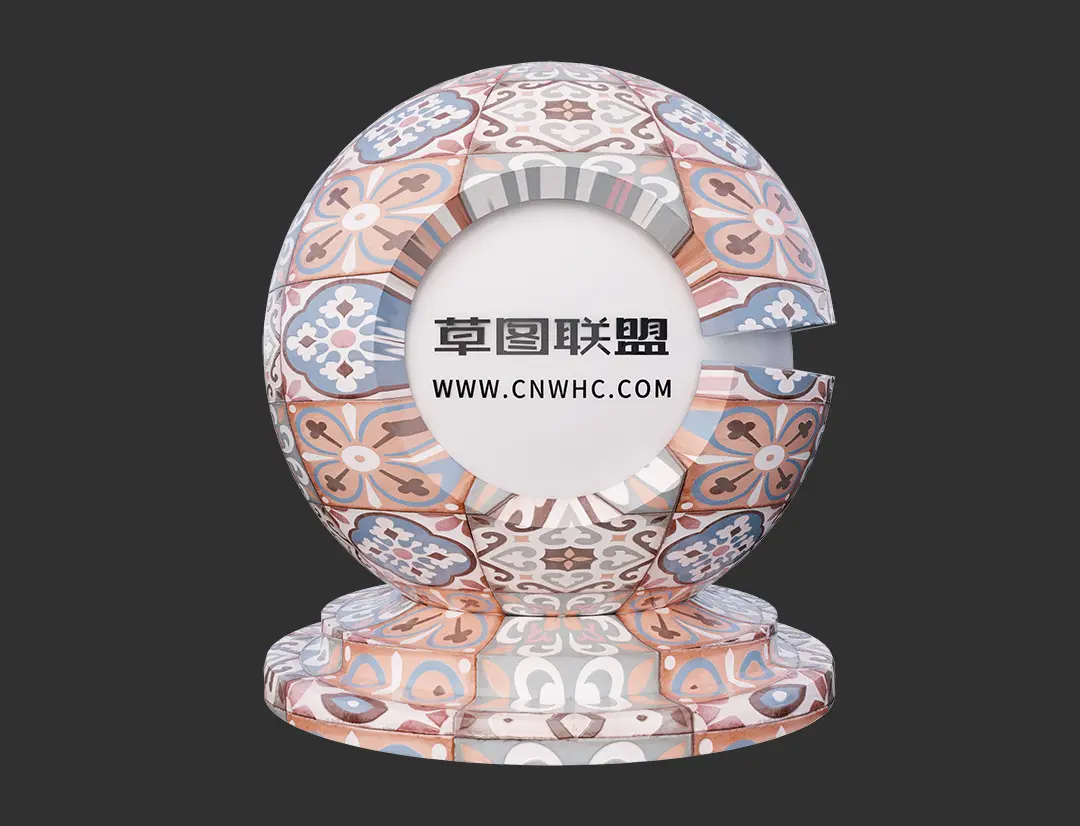 Enscape花纹瓷砖SketchUp墙砖地砖材质贴图下载0318