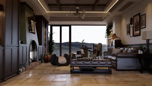 Enscape复古家装场景SketchUp草图大师模型下载1330