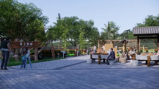Enscape亲子农庄场景SketchUp草图大师模型下载1019