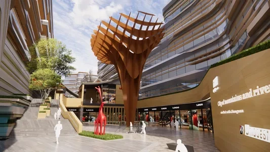 Enscape商业街场景SketchUp草图大师模型下载1026