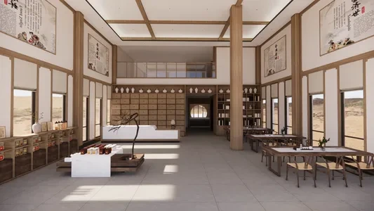Enscape中医展厅场景SketchUp草图大师模型下载1040