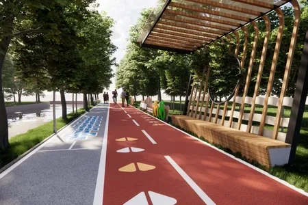 Enscape步行道景观场景SketchUp草图大师模型下载1045