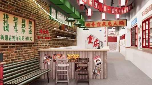 Enscape怀旧主题餐厅场景SketchUp草图大师模型下载1063