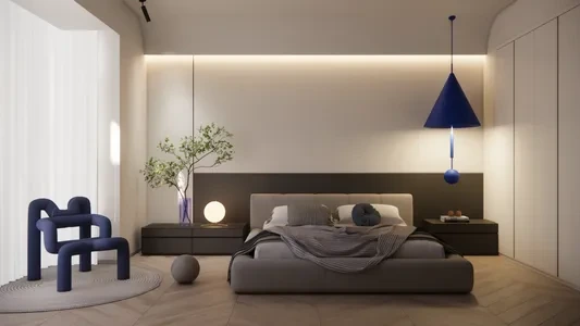 Enscape卧室场景SketchUp草图大师模型下载1370