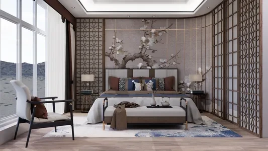 Enscape卧室场景SketchUp草图大师模型下载1375