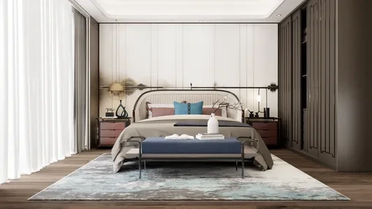 Enscape卧室场景SketchUp草图大师模型下载1376