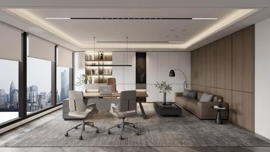Enscape董事长办公室场景SketchUp草图大师模型下载1381