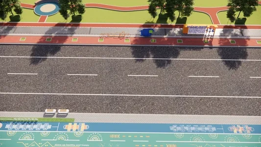 Enscape步行道景观场景SketchUp草图大师模型下载1077