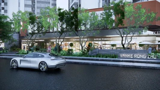 Enscape步行街场景SketchUp草图大师模型下载1095