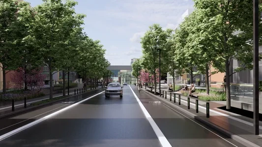 Enscape步行道景观场景SketchUp草图大师模型下载1109