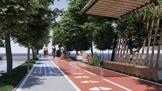Enscape步行道景观场景SketchUp草图大师模型下载1116