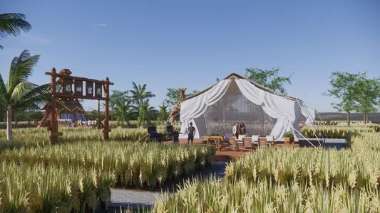 Enscape稻田景观场景SketchUp草图大师模型下载1127