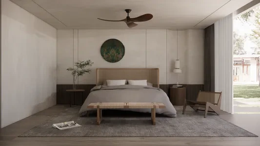 Enscape侘寂风卧室场景SketchUp草图大师模型下载1460