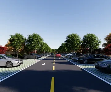 Enscape户外停车场场景SketchUp草图大师模型下载1538