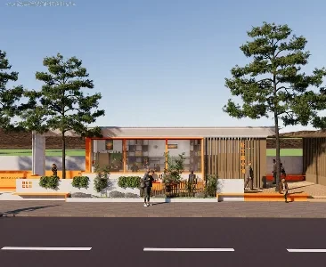 Enscape公交站台场景SketchUp草图大师模型下载2090