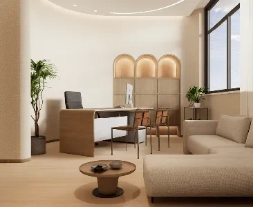 Enscape侘寂风办公室场景SketchUp草图大师模型下载2113