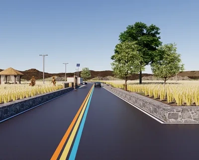 公路场景SketchUp草图大师模型下载ID47696