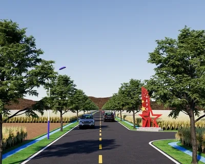 公路场景SketchUp草图大师模型下载ID47701