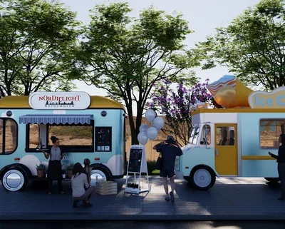 网红摊位场景SketchUp草图大师模型下载ID48121