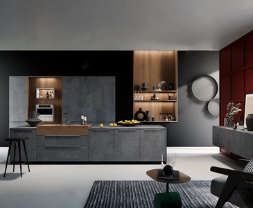 现代开放式厨房场景SketchUp草图大师模型下载ID93672