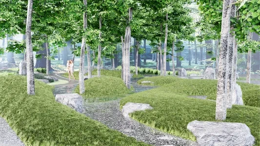 Enscape生态公园场景SketchUp草图大师模型下载1133