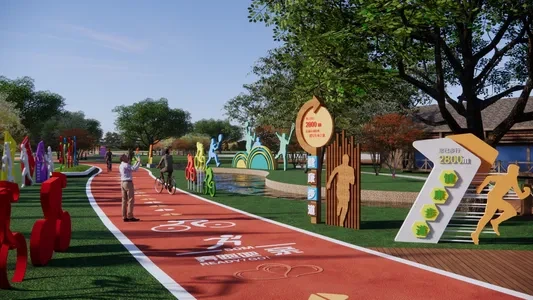 Enscape步行道景观场景SketchUp草图大师模型下载1139