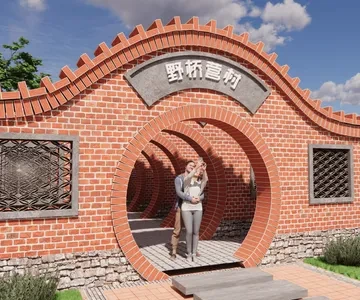 Enscape红砖建筑场景SketchUp草图大师模型下载1559