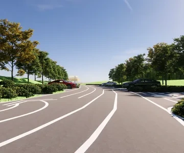 Enscape户外停车场场景SketchUp草图大师模型下载1571