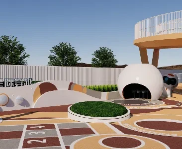 Enscape儿童游乐园场景SketchUp草图大师模型下载2120