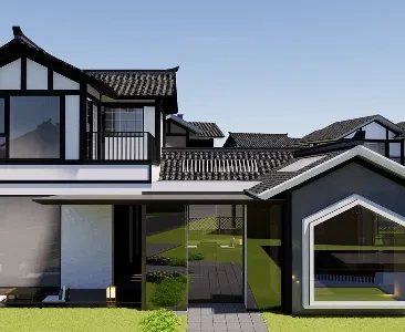 Enscape酒店度假村场景SketchUp草图大师模型下载2122