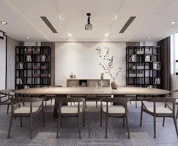 Enscape侘寂风办公室场景SketchUp草图大师模型下载2124